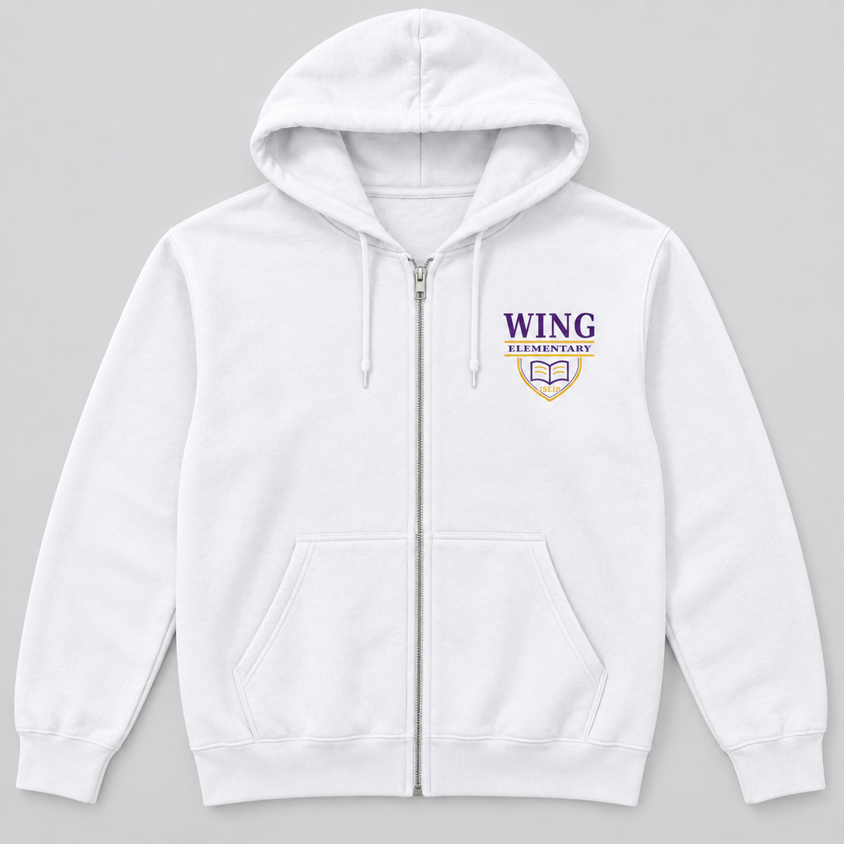 White Wing Elementary Collegiate Scholars Adult Zip Hoodie