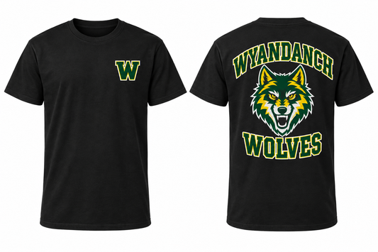 WYANDANCH WOLVES black tee front and back