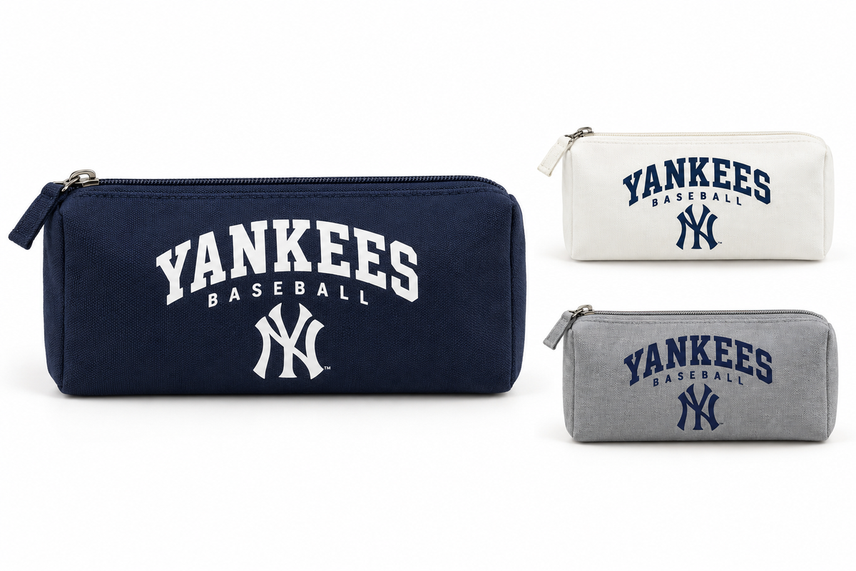 New York Yankees Baseball Original Zippered Pouch — Navy, White, Gray