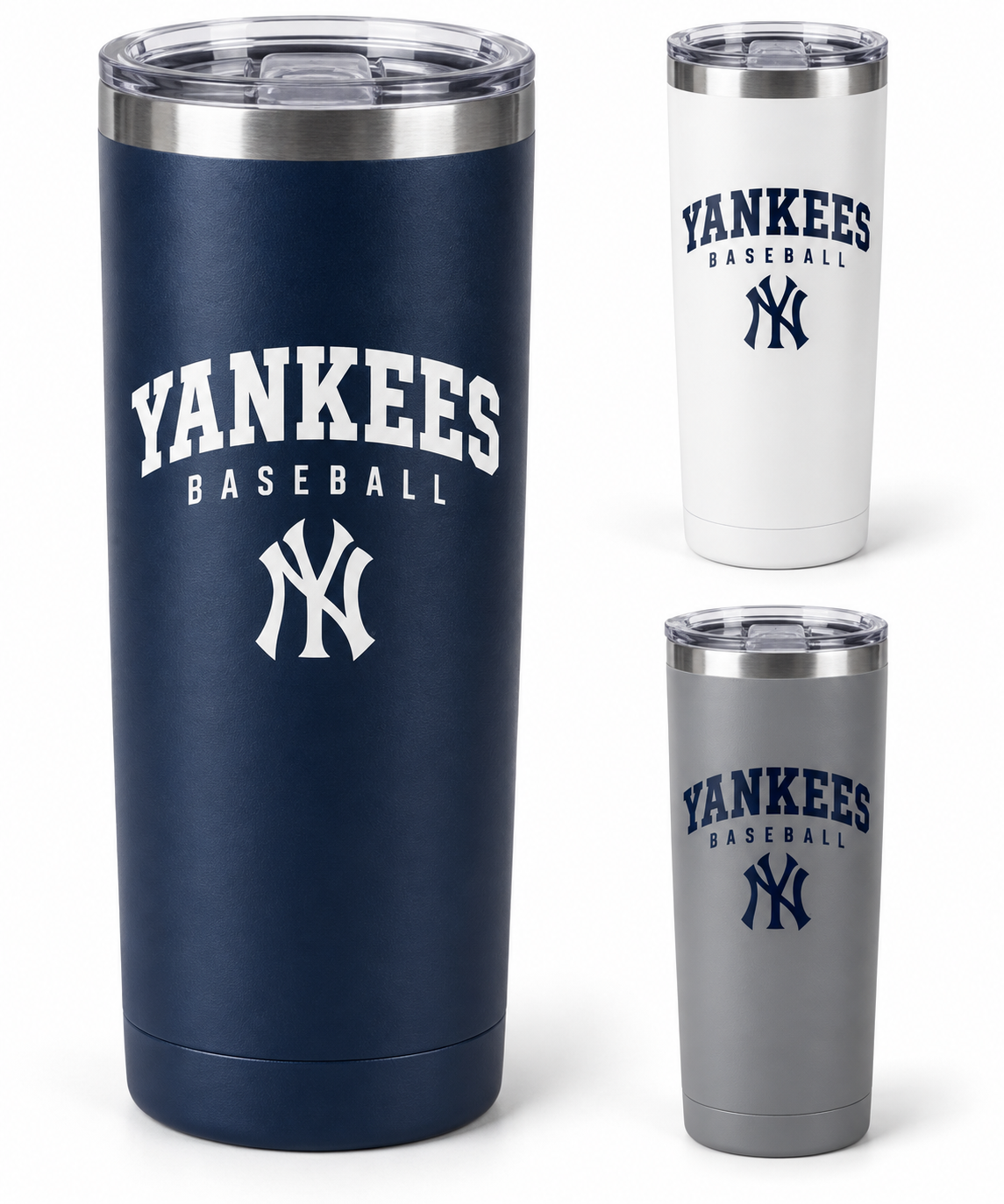 New York Yankees Baseball Original 20 oz Tumbler — Navy, White, Gray