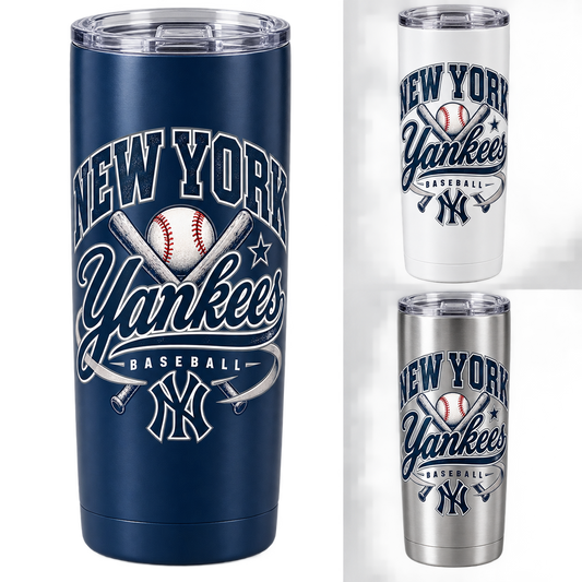 New York Yankees Retro Remix 20 oz Tumbler in Navy, White, Silver