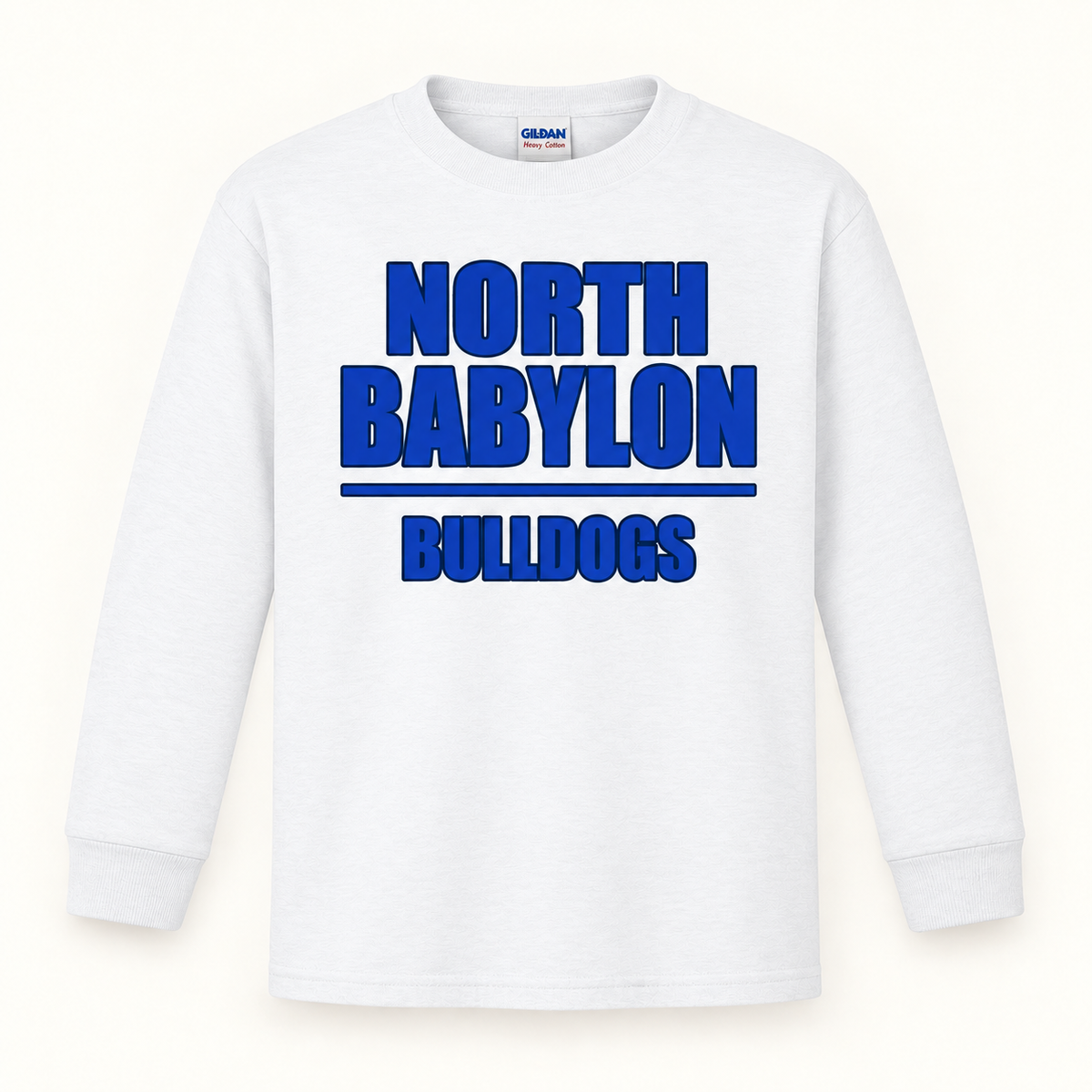 Youth North Babylon Long-Sleeve T-Shirt in White, front view