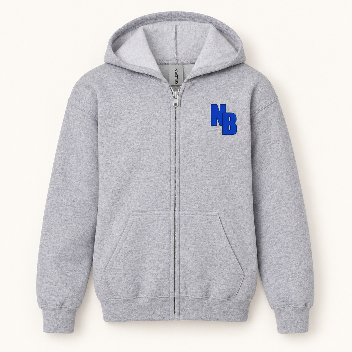 Youth North Babylon NB Full-Zip Hoodie in Sport Grey, front view