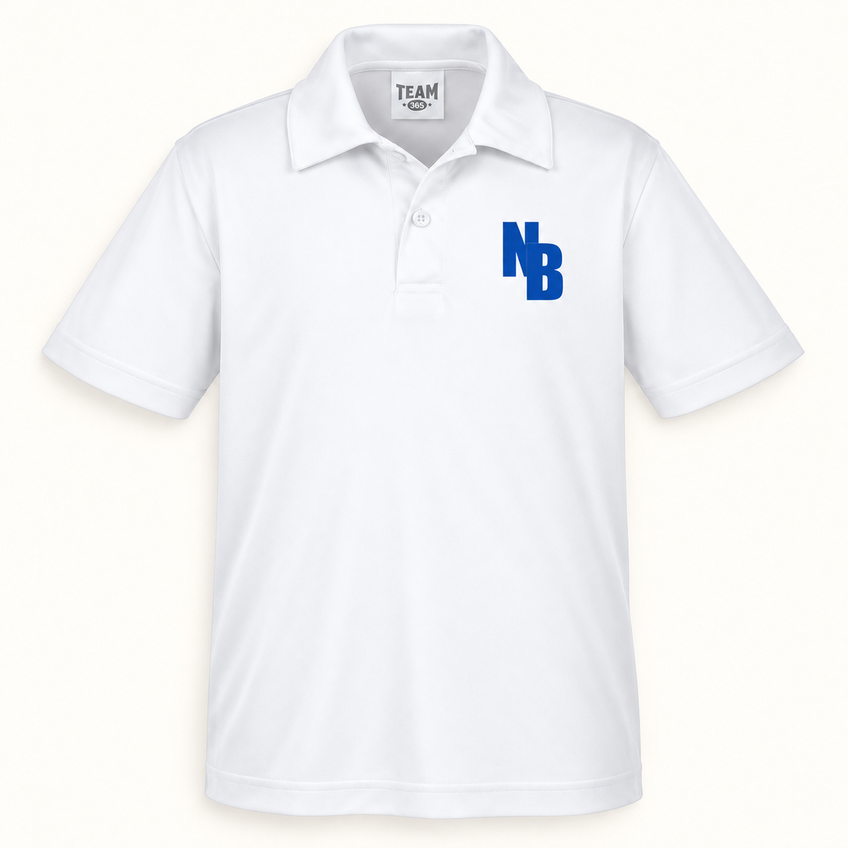 Youth North Babylon NB Polo Shirt in White, front view